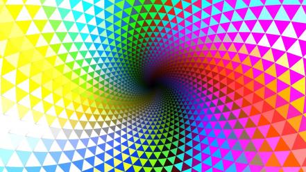 Abstract digital art multicolor rainbows spiral wallpaper