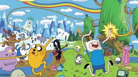 Adventure time rainbows wallpaper