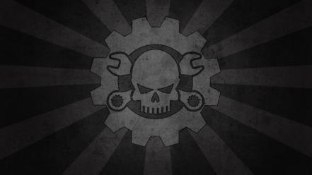 Black dark death gray mechanical wallpaper