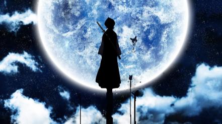 Bleach kuchiki rukia moon silhouettes wallpaper