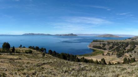 Bolivia lake titicaca peru clouds lakes wallpaper