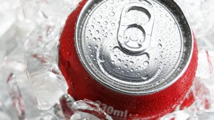Cocacola frozen ice cubes soda cans wallpaper