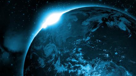 Earth artwork outer space stars wallpaper