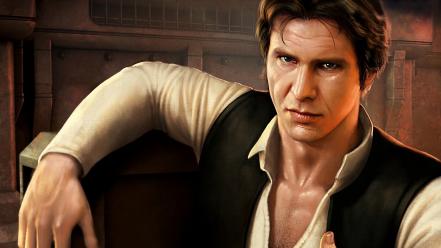 Han solo harrison ford jedi star wars artwork wallpaper