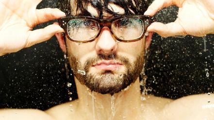 Hands men with glasses nerd studio rain water wallpaper