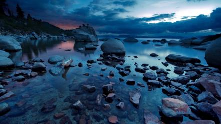 Lakes landscapes nature stones water wallpaper