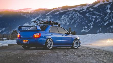 Subaru impreza wrx sti cars mountains wallpaper