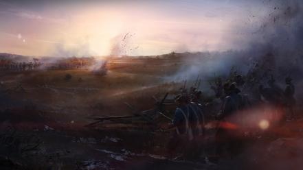 Assassins creed 3 battlefield civil war artwork wallpaper