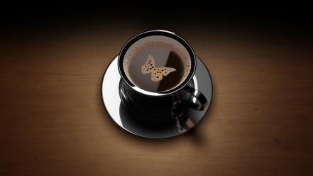 Black brown butterflies coffee wallpaper