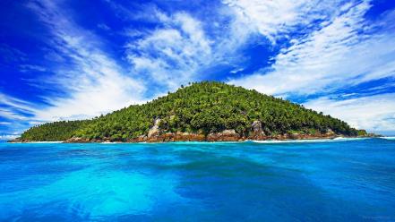 Caribbean sea beaches clouds islands ocean wallpaper