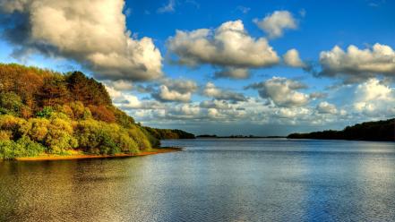 Clouds lakes landscapes wallpaper