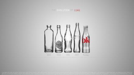 Cocacola bottles evolution minimalistic text wallpaper
