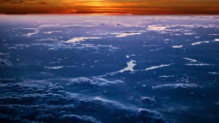Earth sun atmosphere clouds horizon wallpaper