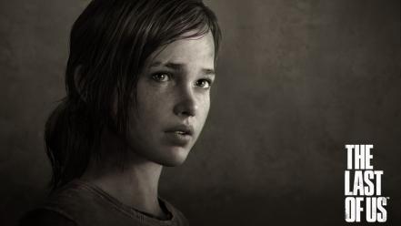 Ellie the last of us actress sepia sketches wallpaper