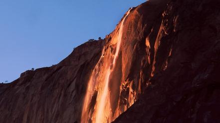 Fire fall yosemite national park sam falls wallpaper