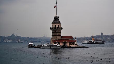 Istanbul buildings sea wallpaper