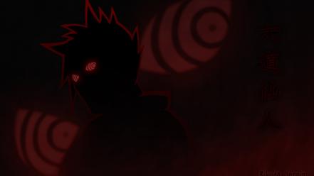 Naruto shippuden rikudo sennin rinnegan eyes silhouettes wallpaper