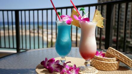Beaches cocktail drinks vacation wallpaper