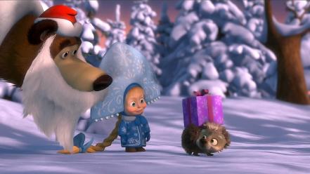 Cgi animals animation snow trees wallpaper