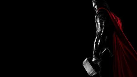 Chris hemsworth mjolnir thor movie black background wallpaper