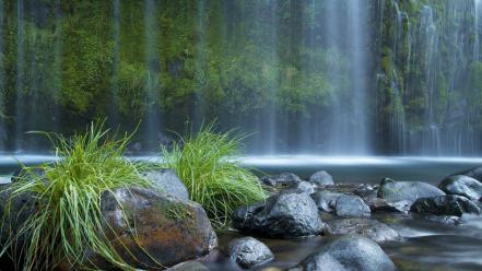 Green landscapes nature rivers waterfalls wallpaper