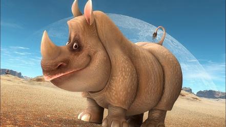 Animals funny smiling rhinoceros zoo wallpaper