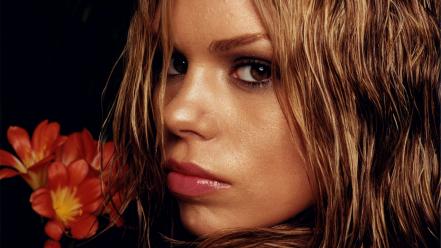 Blondes women close-up flowers billie piper faces wallpaper