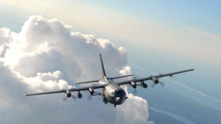 Clouds aircraft ac-130 spooky/spectre wallpaper