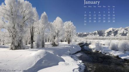 Fresh Snow January 2010 Calender wallpaper