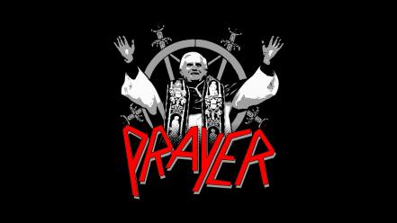 Minimalistic funny slayer pope benedict xvi prayer wallpaper
