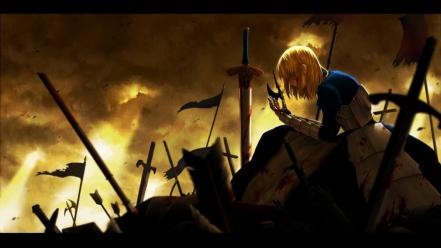 Saber fate/zero anime girls fate series wallpaper