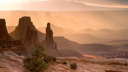 Sunrise landscapes desert national park wallpaper