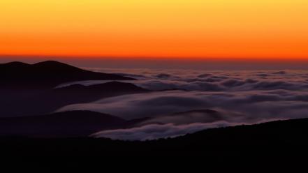 Sunset mountains dome great smoky foggy wallpaper