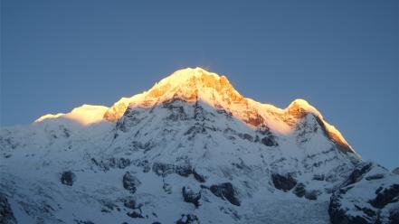 Annapurna himalaya mountains sunset wallpaper