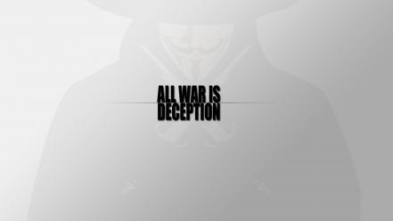 Anonymous v for vendetta deception minimalistic quotes wallpaper
