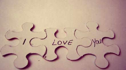 I love you puzzles saying text wallpaper