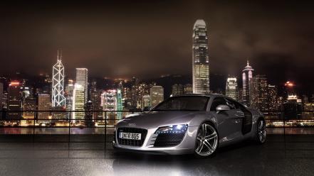 Audi r8 cars night skylines wallpaper