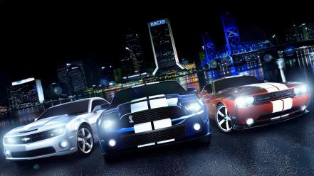 Chevrolet camaro dodge challenger ford mustang cars muscle wallpaper
