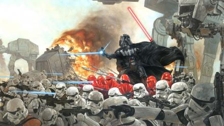 Darth vader star wars dark side stormtroopers wallpaper