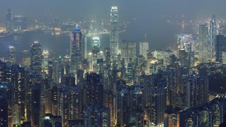 Hong kong the dark knight cityscapes night skylines wallpaper
