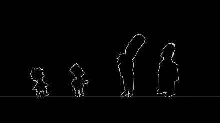The simpsons black and white silhouettes wallpaper