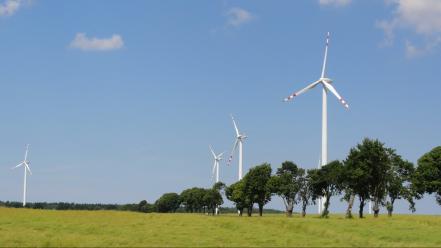 Alternative energy fields wind windmills wallpaper