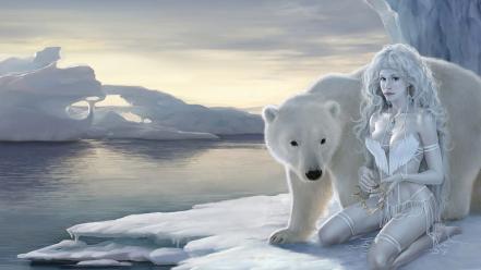 Animals crowns frozen icebergs necklaces wallpaper