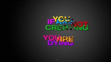 Creativity death multicolor typography wallpaper