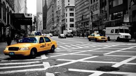 New york city color splash taxi wallpaper
