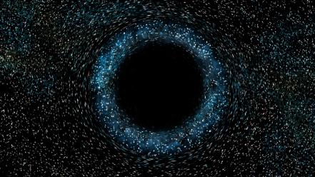 Black hole digital art outer space stars wallpaper