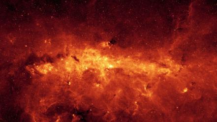 Milky way digital art fire nebulae outer space wallpaper