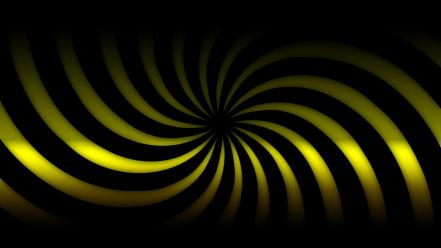 Black spin twirl twist yellow wallpaper