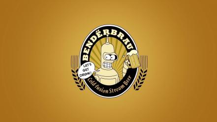 Beers futurama bender minimalistic funny wallpaper