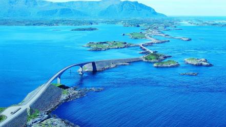 Bridges norway islands european sea wallpaper